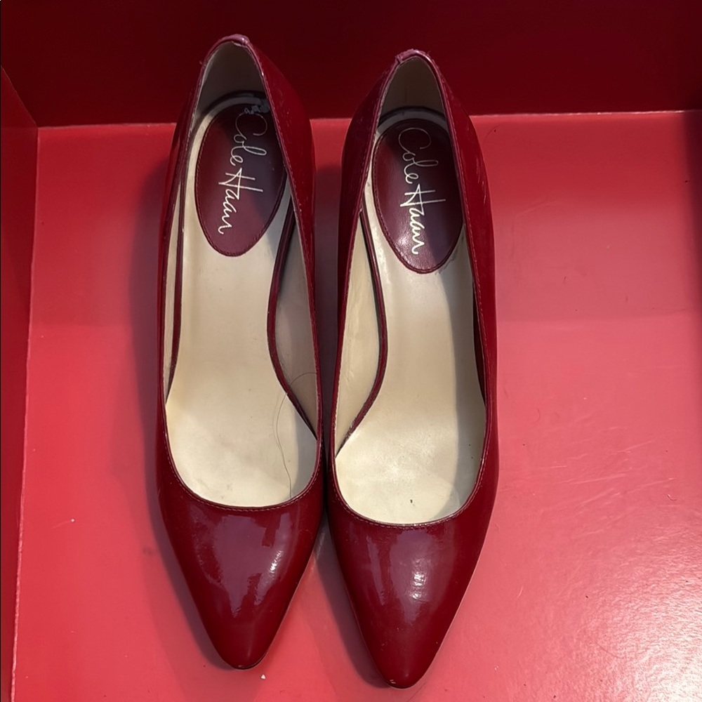 Cole Haan Red Heels Elegant Formal Shoes
